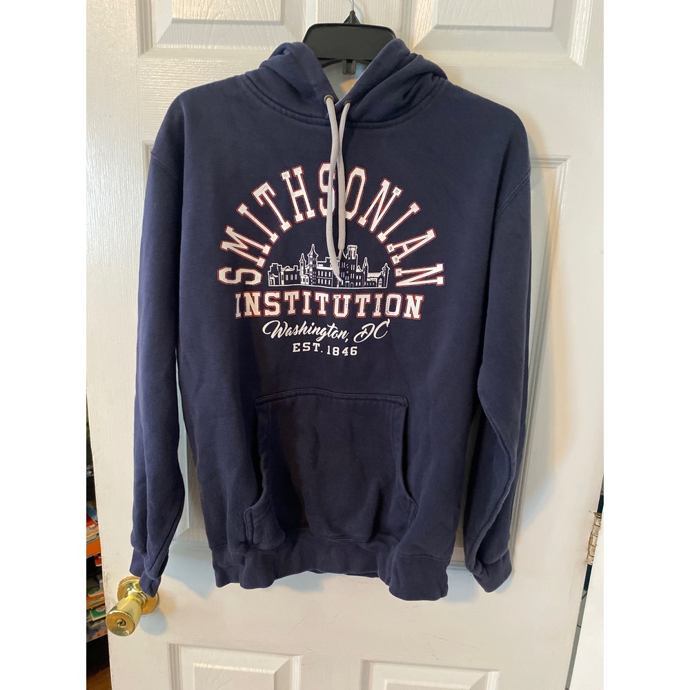 Prairie Mountain Smithsonian Institution Washington DC Hoodie Navy Blue Small